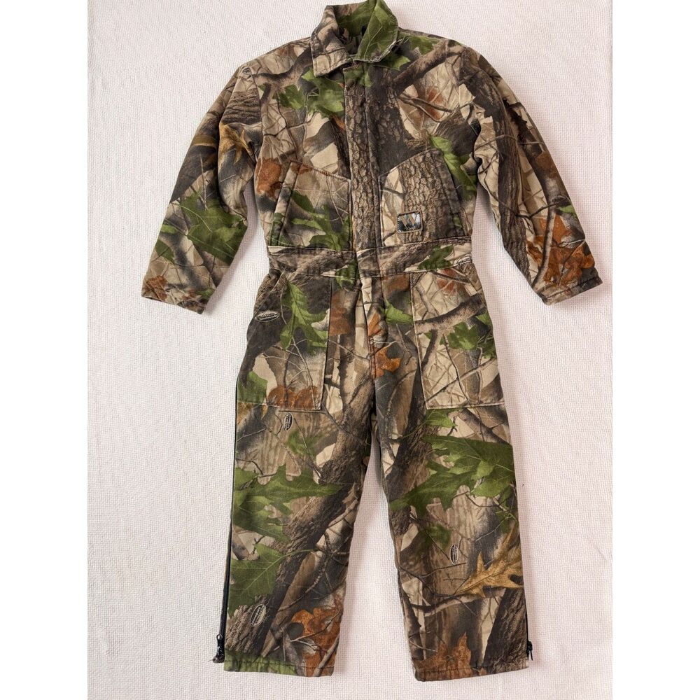 Vintage Walls Outdoors YOUTH Realtree Insulated Camo Coveralls Size 8 hunting